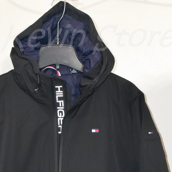 Black Tommy‎ Hilfiger Men’s Performance Hooded Jacket - Picture 7 of 10